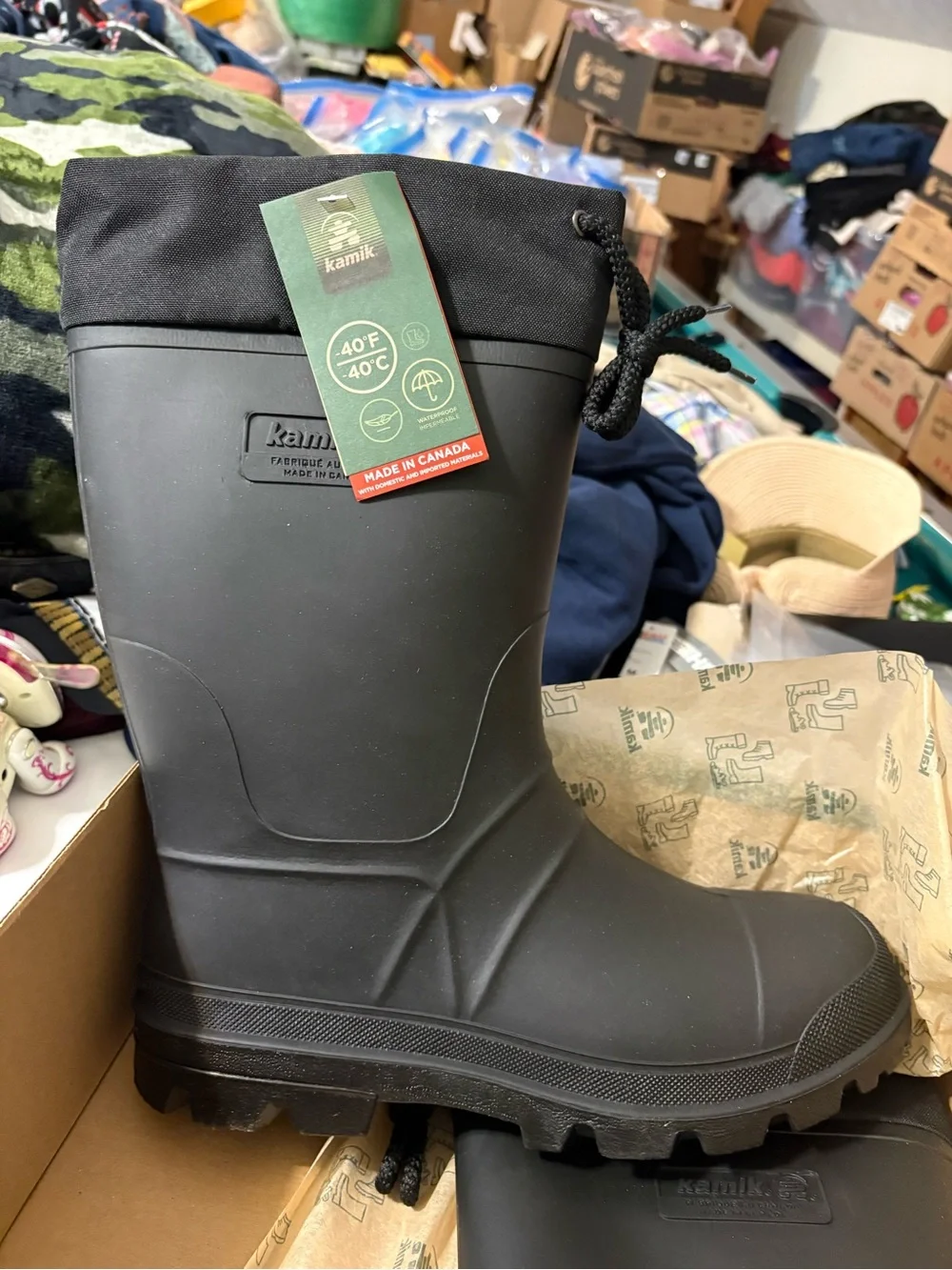 Kamik Black Icebreakers Insulated Rubber waterproof Boots Men’s Size 11